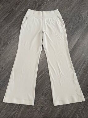 Athleta Cream Wide-Leg Pull-On Pants